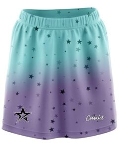 Stefanie Johnson Purple Teal Stars CoolWick Bowling Skort
