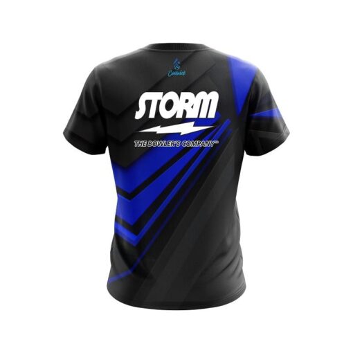 Storm Steaming Dynamic Blue CoolWick Bowling Jersey - Image 2