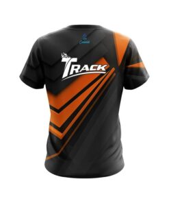 Alternative view of Track Steaming Dynamic Orange CoolWick Bowling Jersey