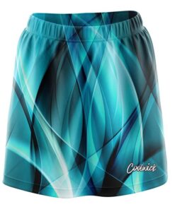 Wavy Aqua Swirl CoolWick Bowling Skort