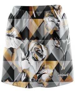 Black And Gold Rose CoolWick Bowling Skort