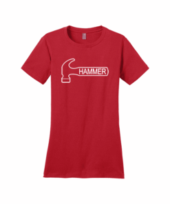 Coolwick Women's Classic Red Hammer Bowling T-Shirt