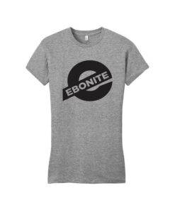 Ebonite Women's Light Grey Black Bowling T-Shirt