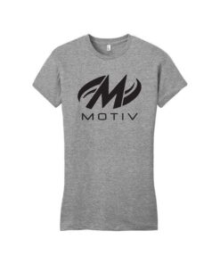 Motiv Women's Light Grey Black Coolwick Bowling T-Shirt
