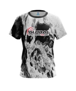 900 Global Marble Black White CoolWick Bowling Jersey