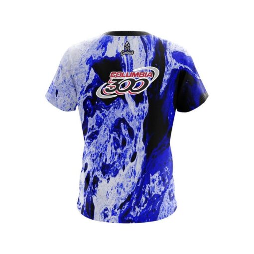Columbia 300 Marble Blue CoolWick Bowling Jersey - Image 2