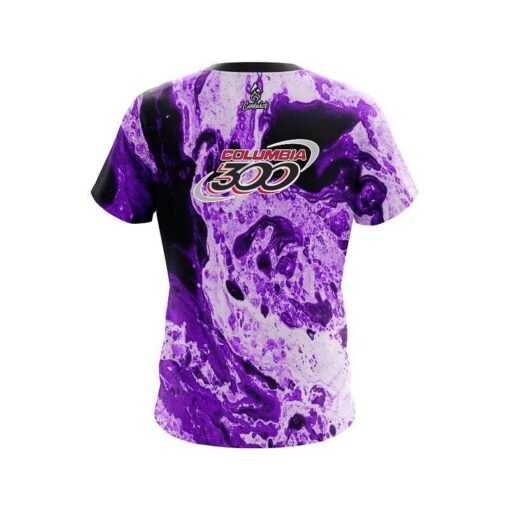 Columbia 300 Marble Purple CoolWick Bowling Jersey - Image 2
