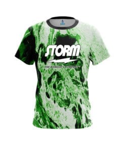 Storm Mens Dye Sub Vortex Green  CoolWick Performance Crew Bowling Shirt 