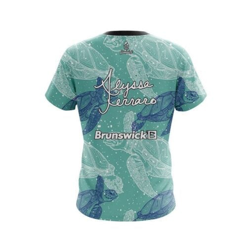 Brunswick Alyssa Ferraro Sea Turtle CoolWick Bowling Jersey - Image 2