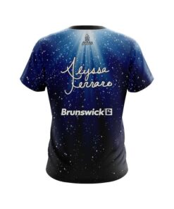 Alternative view of Brunswick Alyssa Ferraro Black and Blue Snow Stars CoolWick Bowling Jersey