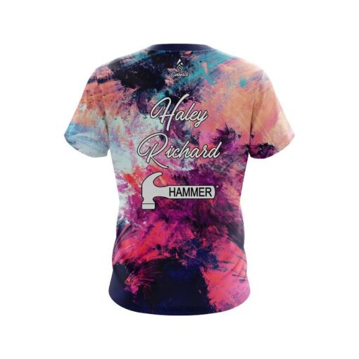 Haley Richard Paint Watercolors Art CoolWick Bowling Jersey - Image 2