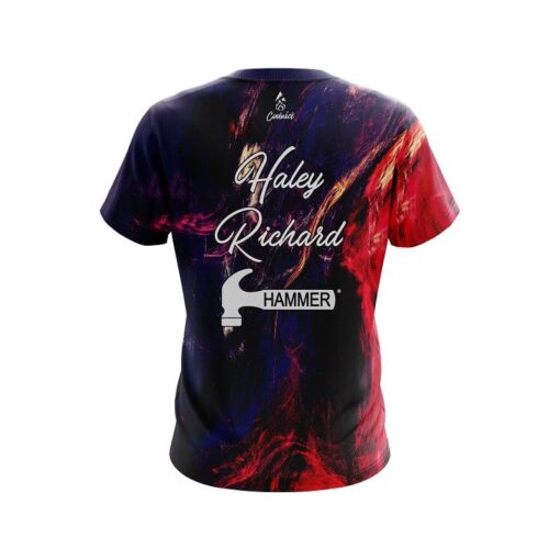 Haley Richard Purple Red Granite CoolWick Bowling Jersey - Image 2