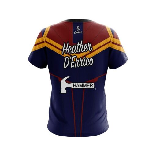 Heather D'Errico Hammer Captain Marvel Replica CoolWick Bowling Jersey - Image 2