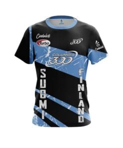Osku Palermaa Columbia 300 Blue Black Suomi Finland Replica CoolWick Bowling Jersey