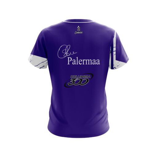 Osku Palermaa Columbia 300 Purple Suomi Finland Replica CoolWick Bowling Jersey - Image 2