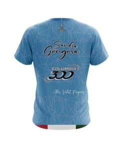 Alternative view of Columbia 300 Sandra Gongora Light Blue Geometric CoolWick Bowling Jersey
