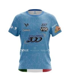 Columbia 300 Sandra Gongora Light Blue Geometric CoolWick Bowling Jersey