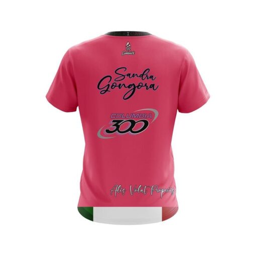 Columbia 300 Sandra Gongora Fierce Pink CoolWick Bowling Jersey - Image 2