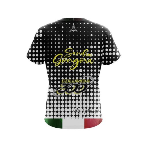 Columbia 300 Sandra Gongora Black with White Polka Dot CoolWick Bowling Jersey - Image 2