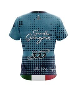 Alternative view of Columbia 300 Sandra Gongora Blue with Black Polka Dot CoolWick Bowling Jersey