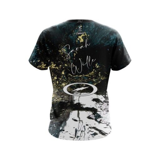 Sarah Wille Black Gold Granite CoolWick Bowling Jersey - Image 2