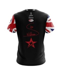 Alternative view of Stu Williams Union Jack Red Logo CoolWick Bowling Jersey