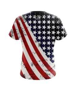 Alternative view of American Wavy Flag CoolWick Bowling Jersey