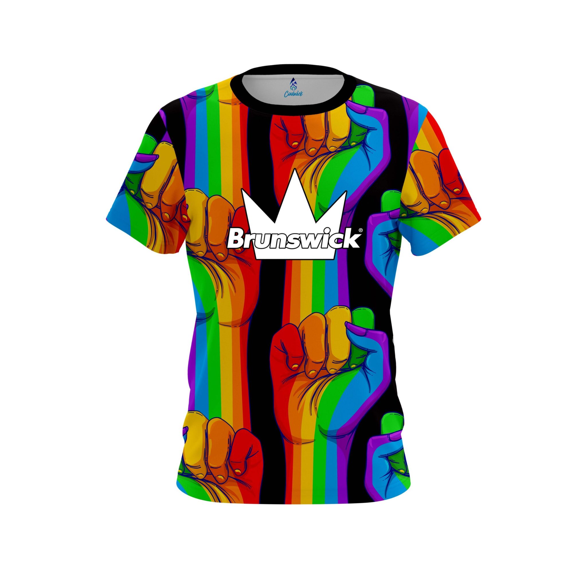 Brunswick CoolWick United Rainbow Hands Bowling Jersey