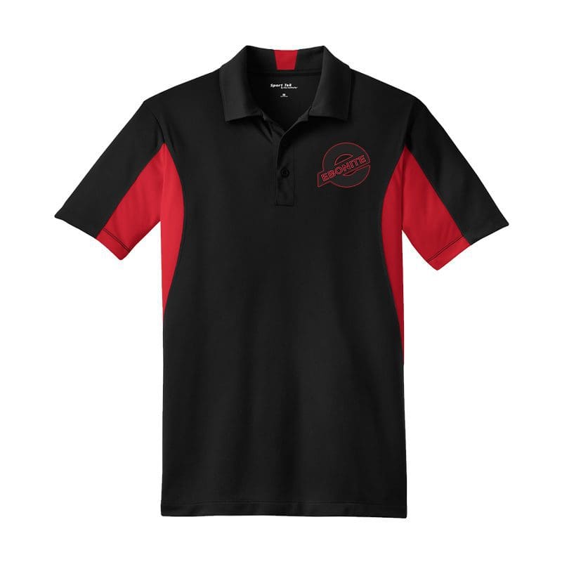 Ebonite Mens Tall Black Red Sport Tek Micro Polo