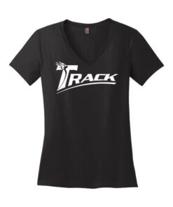 Coolwick Womens V Neck Black Track Bowling T-Shirt