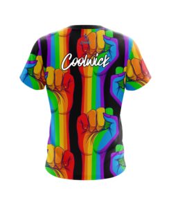 Alternative view of Signature CoolWick Logo United Rainbow Hands Bowling Jersey