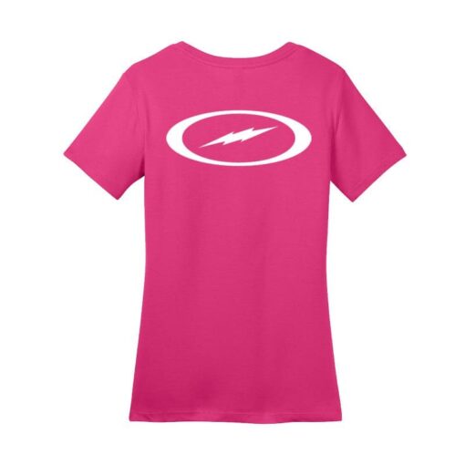 Verity Crawley Womens CoolWick Signature Small Chest Logo Dark Fushia Bowling T-Shirt - Image 2