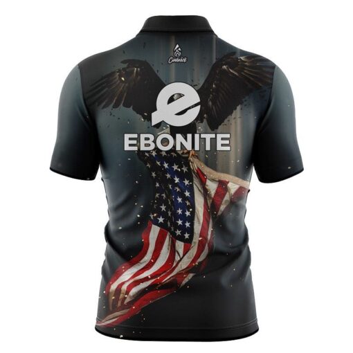Ebonite American Eagle Quick Ship CoolWick Sash Zip Bowling Jersey - Image 2