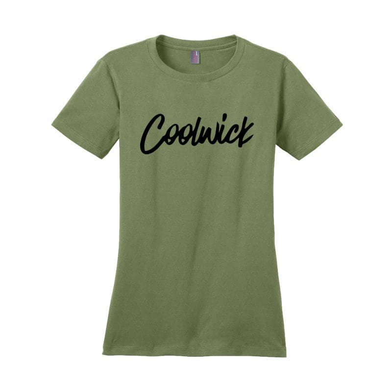 Signature Coolwick Logo Womens Fatigue Green Bowling T-Shirt