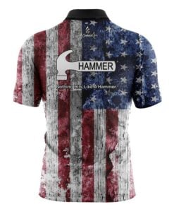 Alternative view of Hammer Rustic Flag Quick Ship CoolWick Sash Zip Bowling Jersey
