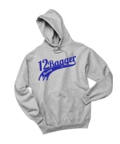 12Bagger Ribbon Coolwick Ash Blue Logo Hoodie