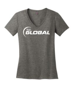 Coolwick Womens V Neck 900 Global Heather Charcoal Bowling T-Shirt