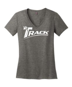 Coolwick Womens V Neck Heather Charcoal Track Bowling T-Shirt