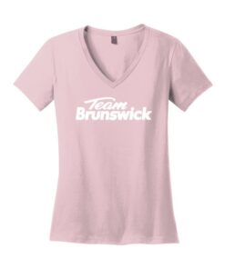 Coolwick Womens V Neck Brunswick Light Pink Bowling T-Shirt
