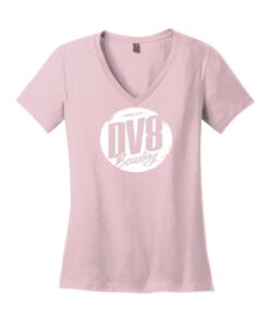 Coolwick Womens V Neck DV8 Light Pink Bowling T-Shirt