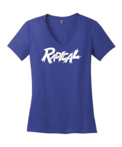 Coolwick Womens V Neck Royal Blue Radical Bowling T-Shirt
