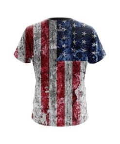 Alternative view of Plain USA Rustic Flag CoolWick Bowling Jersey