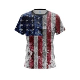 Plain USA Rustic Flag CoolWick Bowling Jersey