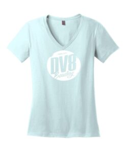 Coolwick Womens V Neck DV8 Seaglass Blue Bowling T-Shirt