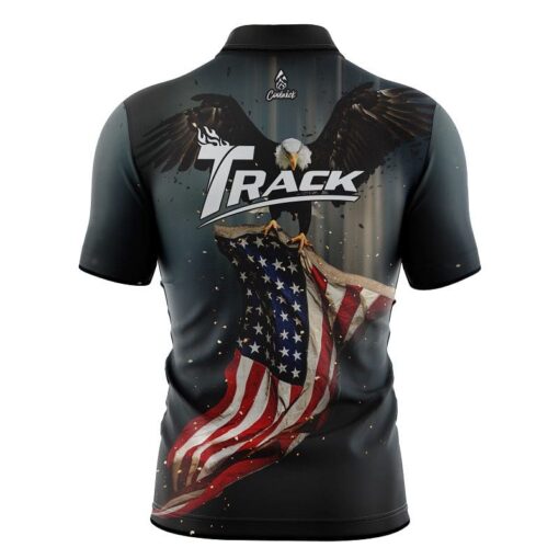 Track American Eagle Quick Ship CoolWick Sash Zip Bowling Jersey - Image 2