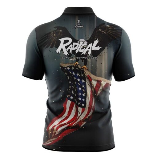 Radical American Eagle Quick Ship CoolWick Sash Zip Bowling Jersey - Image 2