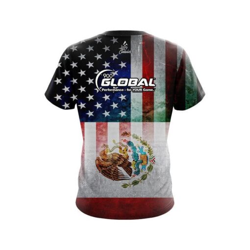 900 Global USA Mexico Flag CoolWick Bowling Jersey - Image 2