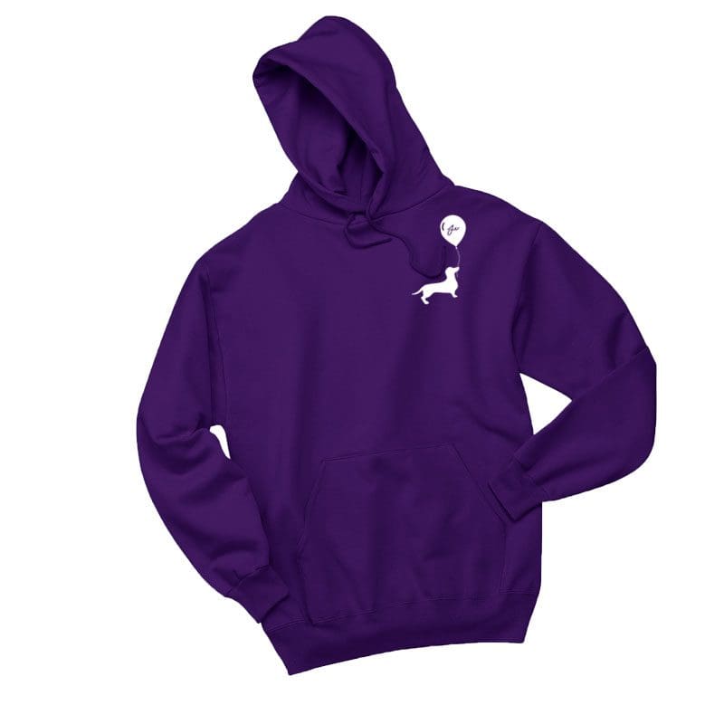 Jacqueline Evans Dachshund Balloon Logo CoolWick Deep Purple Hoodie