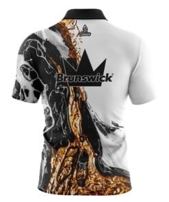 Brunswick Mens Dye Sub Marble Black CoolWick Performance Bowling Shirt 
