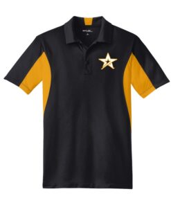 Roto Grip Mens Tall Black Gold Sport Tek Micro Polo
